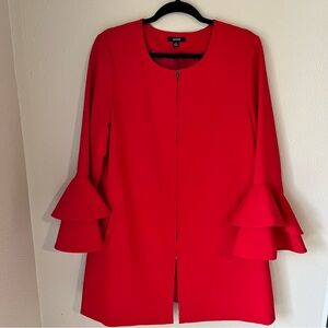 Alfani Red Coat with 3/4 Bell Sleeves - size Medium